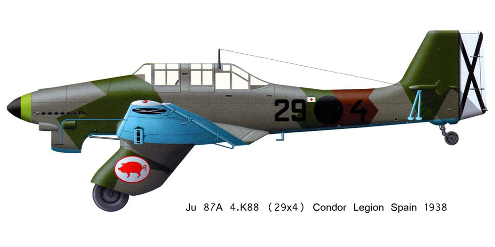 Junkers Ju 87A1 Stuka 4.K88 (29x4) Condor Legion Spain 1938 0A