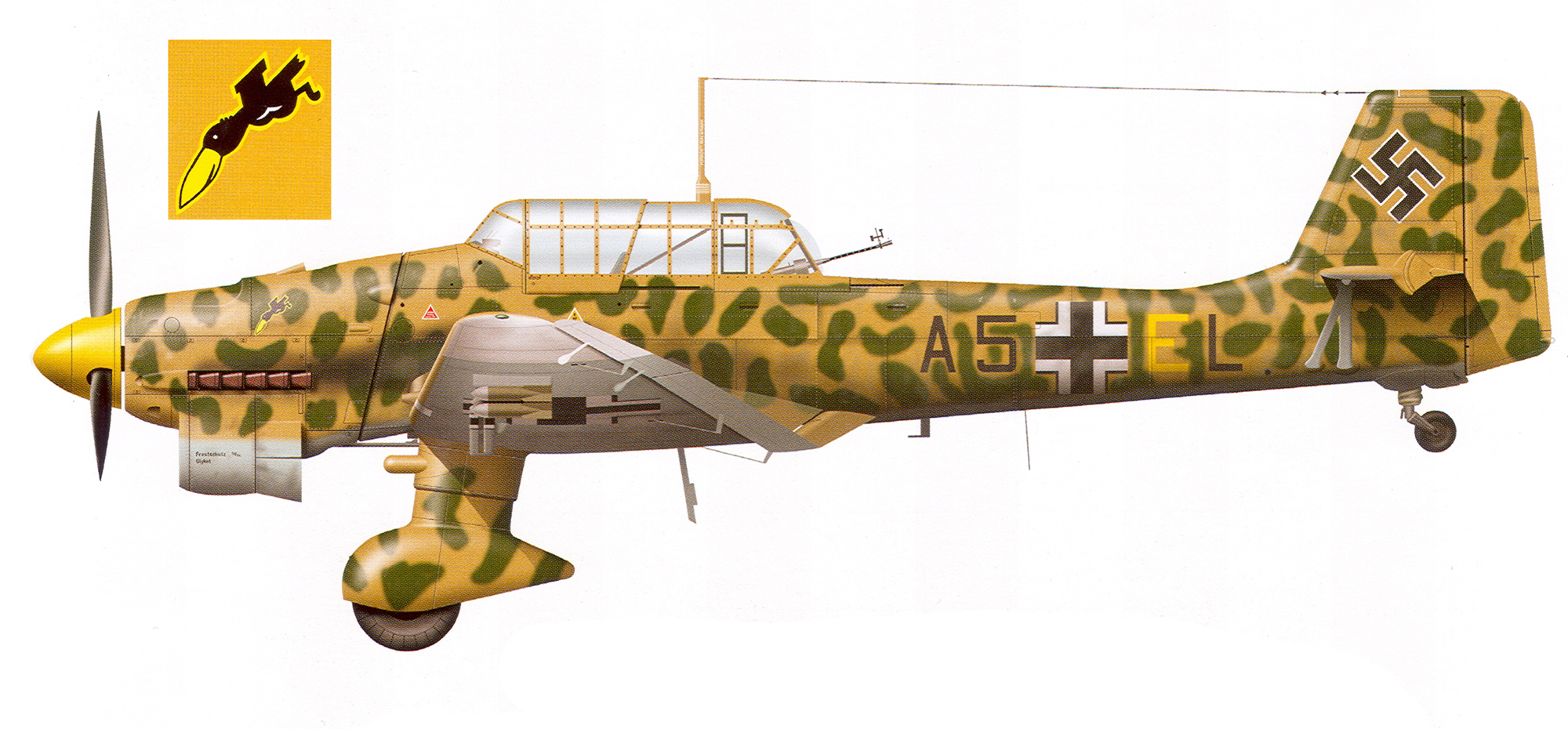 Junkers Ju 87R2 Stuka 3.StG1 (A5+EL) abandoned airframe El Daba Nov 1942 0A