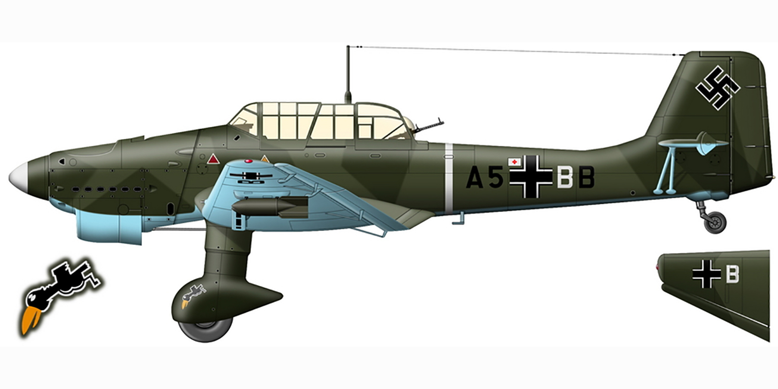 Junkers Ju 87B Stuka Stab I.StG1 (A5+BB) Elbing East Prussia 1939 0A