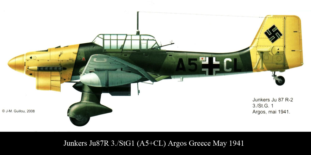 Junkers Ju 87R2 Stuka 3.StG1 (A5+CL) Argos Greece May 1941 0A