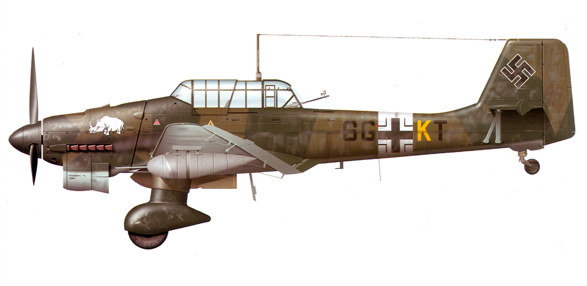 Junkers Ju 87R2 Stuka 6.StG1 (6G+KT) Yellow K Greece Italy 1941 0A
