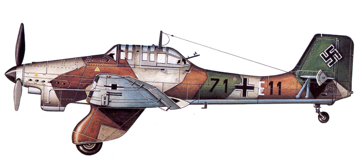 Junkers Ju 87A Stuka 1.StG167 (71+E11) Germany 1937 profile 0A