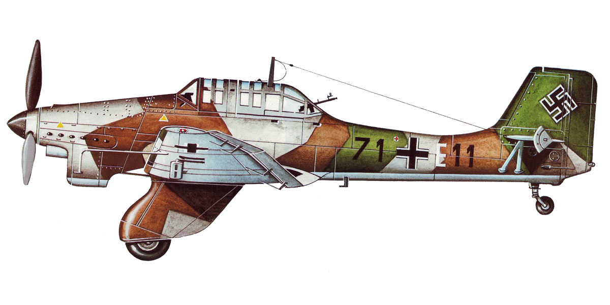 Junkers Ju 87A Stuka 1.StG167 (71+E11) Germany 1937 profile 0C