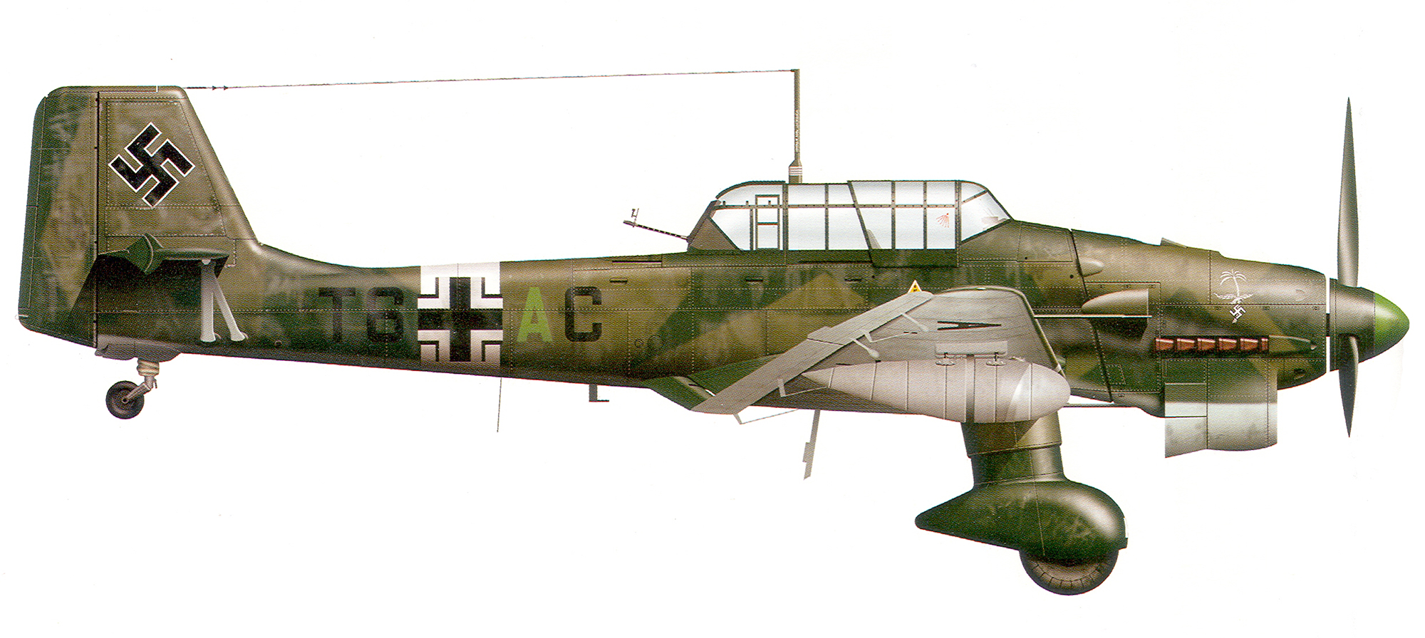 Junkers Ju 87R2 Stuka Stab III.StG2 (T6+AC) Walter Enneccerus Mediterranean theater 1941 0A