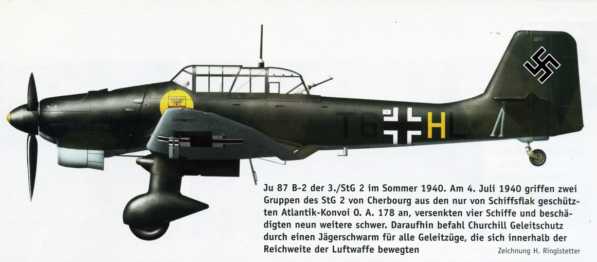 Junkers Ju 87B2 Stuka 3.StG2 (T6+HL) St. Malo France July 1940 0A