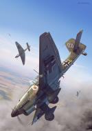 Asisbiz Junkers Ju 87B2 Stuka 3.StG2 T6+LL Aug 1940 graphic art rendition by artstation com 01