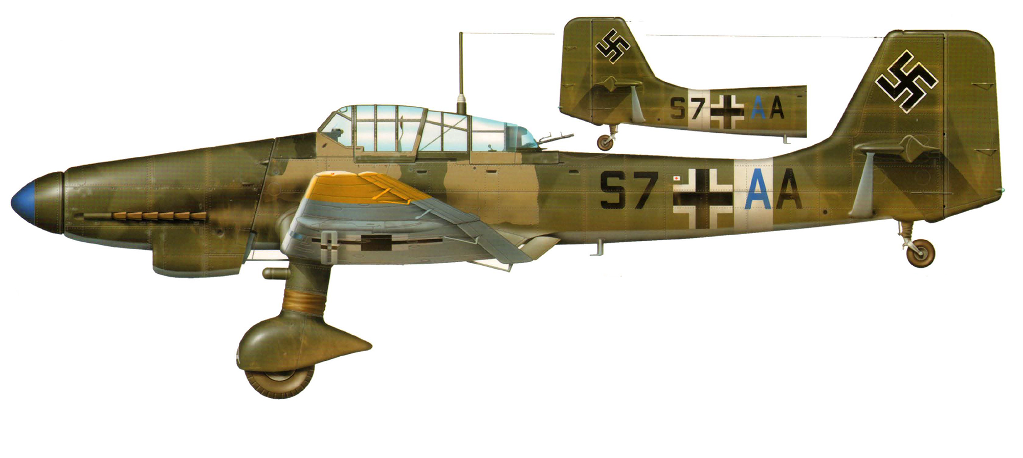 Junkers Ju 87D3 Stuka Geschwader Stab StG3 (S7+AA) Walter Sigel Libya 1942 0D