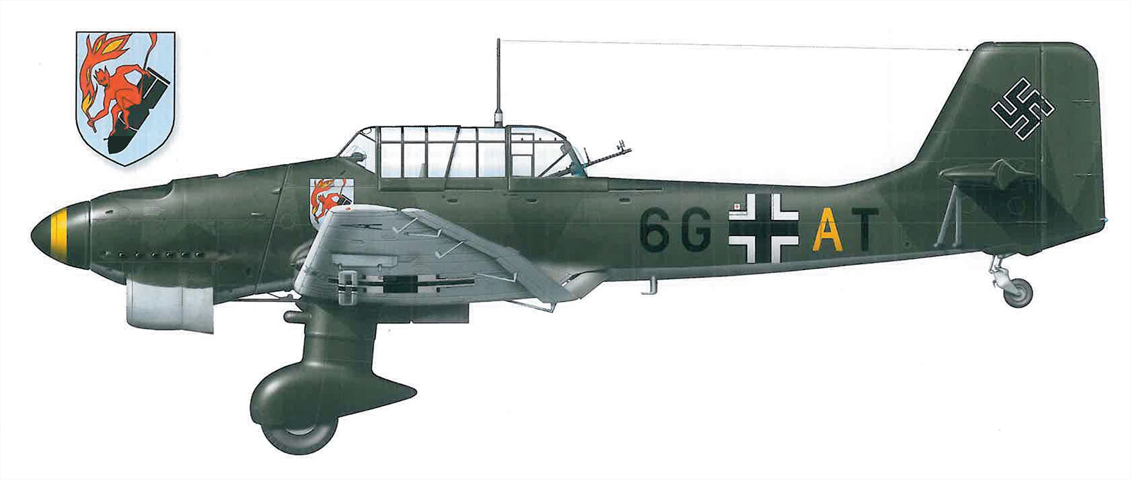 Junkers Ju 87B1 Stuka 9.StG51 (6G+AT) France May 1940 0D