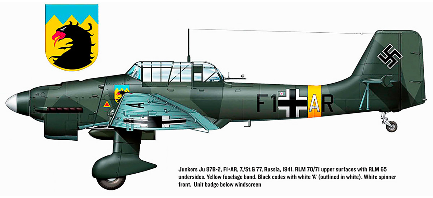 Junkers Ju 87B2 Stuka 7.StG77 (F1+AR) Arad Romania 1941 0B