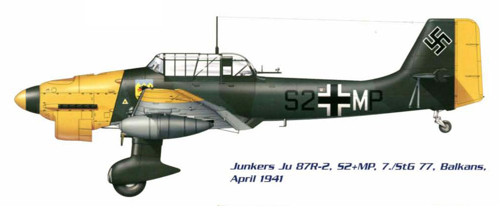 Junkers Ju 87R2 Stuka 7.StG77 (S2+MP) Balkans 1941 0A