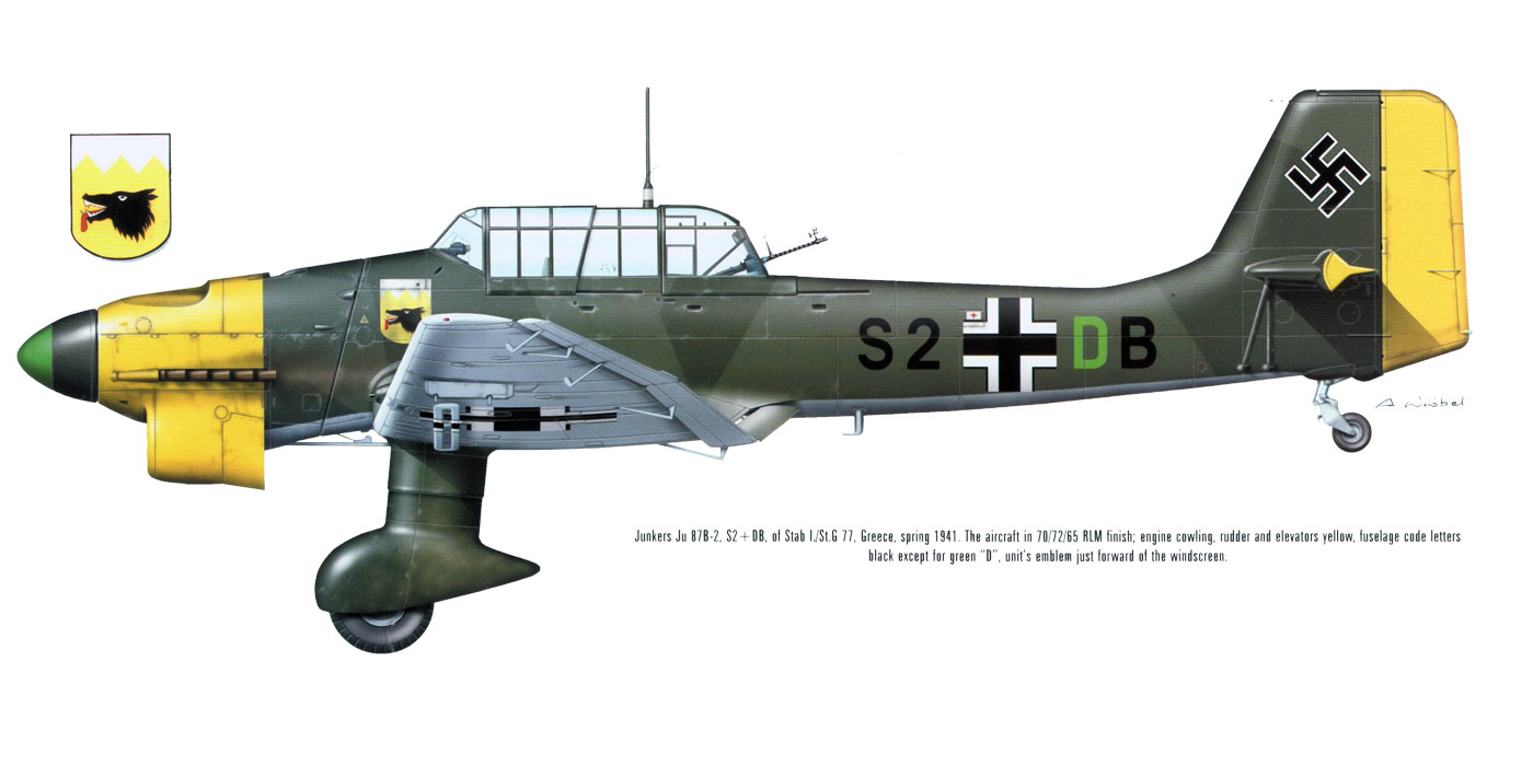 Junkers Ju 87B2 Stuka Stab I.StG77 (S2+DB) Argos Greece 1940 0A