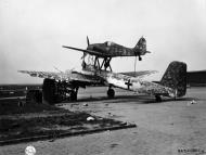Asisbiz Junkers Ju 88G1 Mistel WNr 590153 with Fw 190F8 captured Merseburg May 1945 NA278
