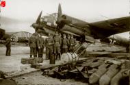 Asisbiz Junkers Ju 88A 1.KG3 5K+GH and 2.KG3 5K+KK with different yellow band placement at a loading area Poland ebay 01