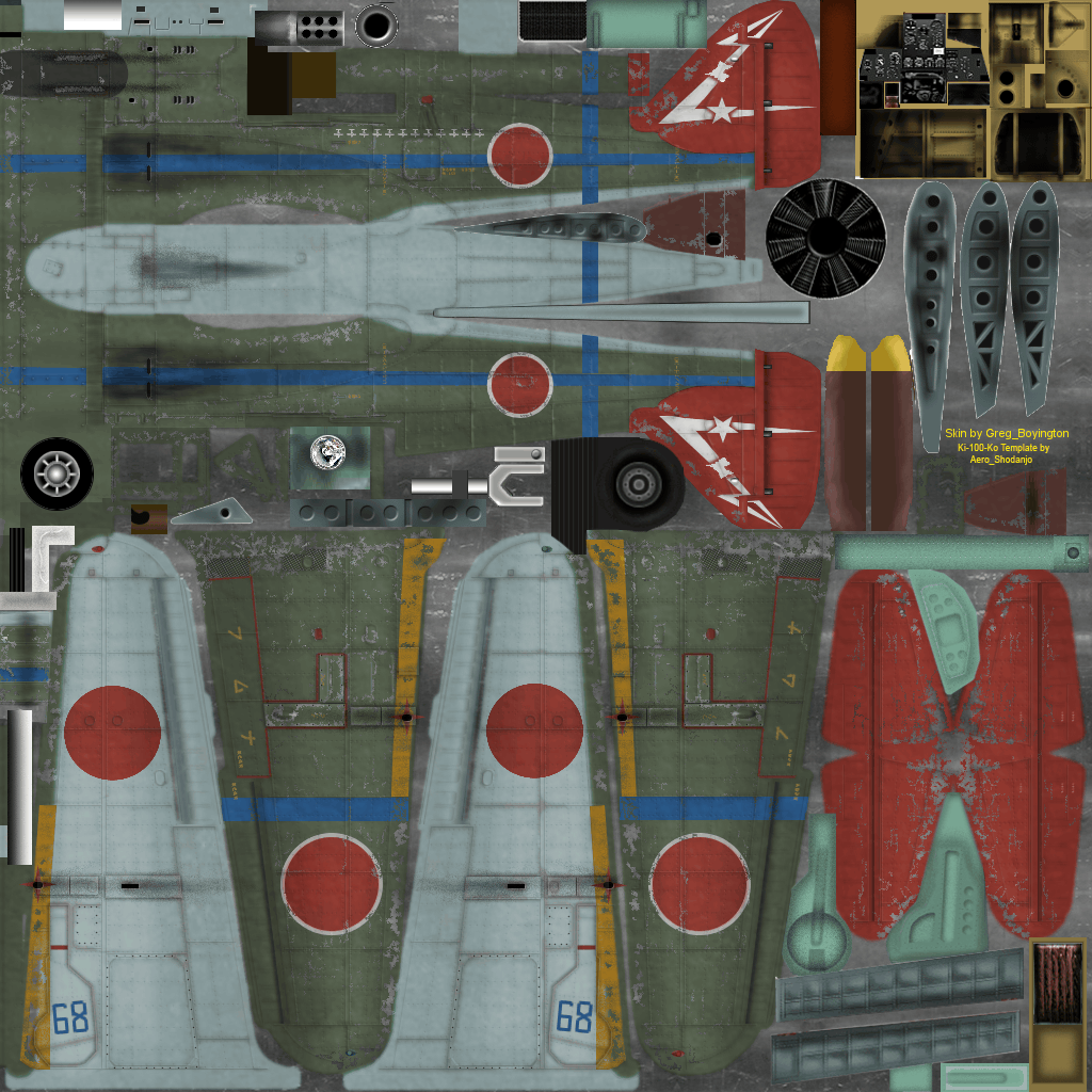 IL2 GB Ki 100 244 Sentai Blue 68 Tembico Kobayashi Japan 1945