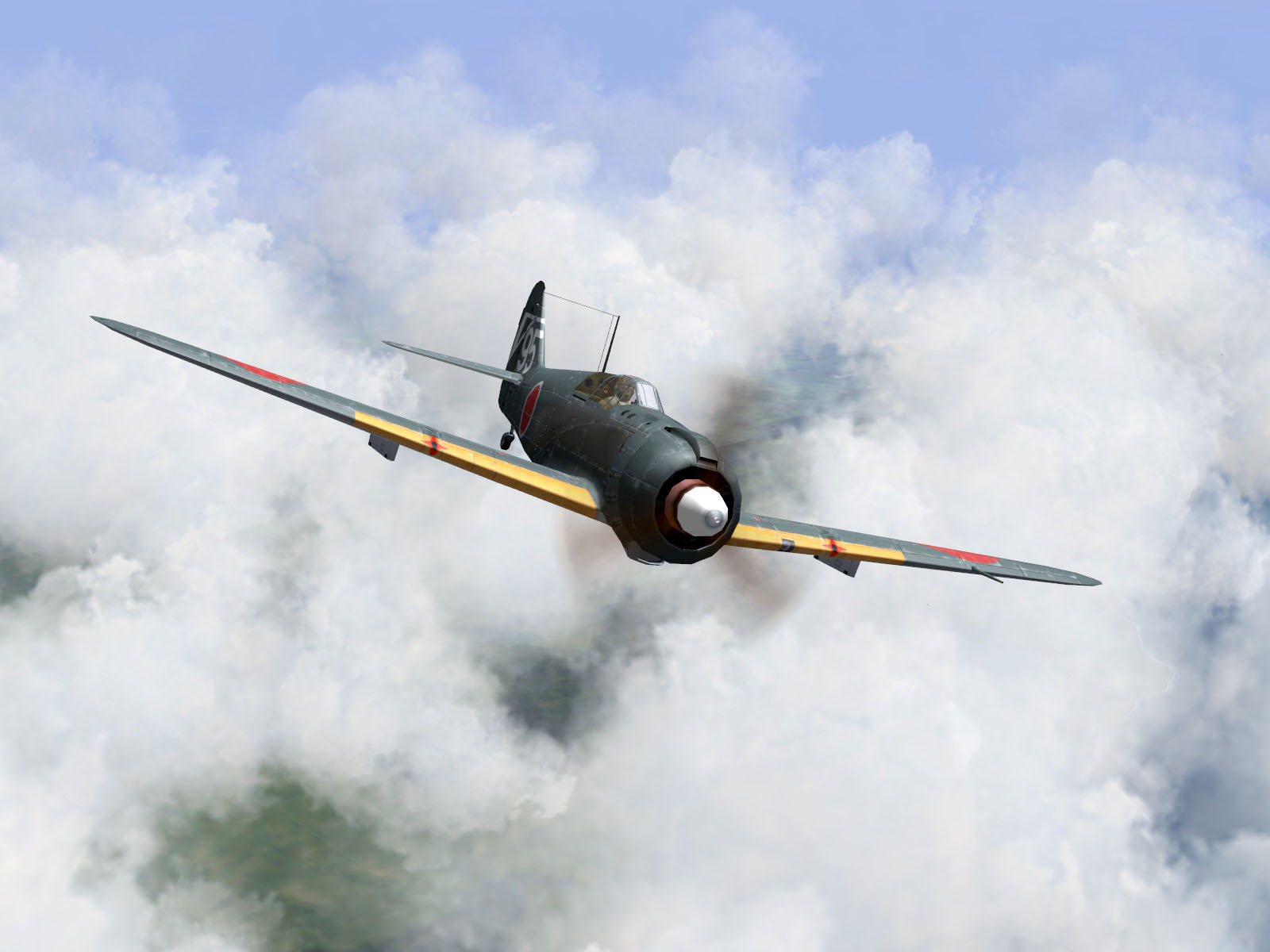 IL2 JH Ki 100 5 Sentai W95 in cloud Japanese Islands V01