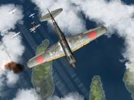 Asisbiz IL2 RO Ki 100 59 Sentai W47 attacking profile view over Japan V01
