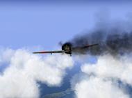 Asisbiz IL2 RO Ki 100 59 Sentai W47 breaks away to nurse its damaged engine V03