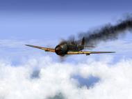 Asisbiz IL2 RO Ki 100 59 Sentai W47 breaks away to nurse its damaged engine V04