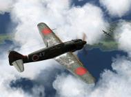 Asisbiz IL2 RO Ki 100 59 Sentai W47 watches the demise of a B 29 Over Japan V01