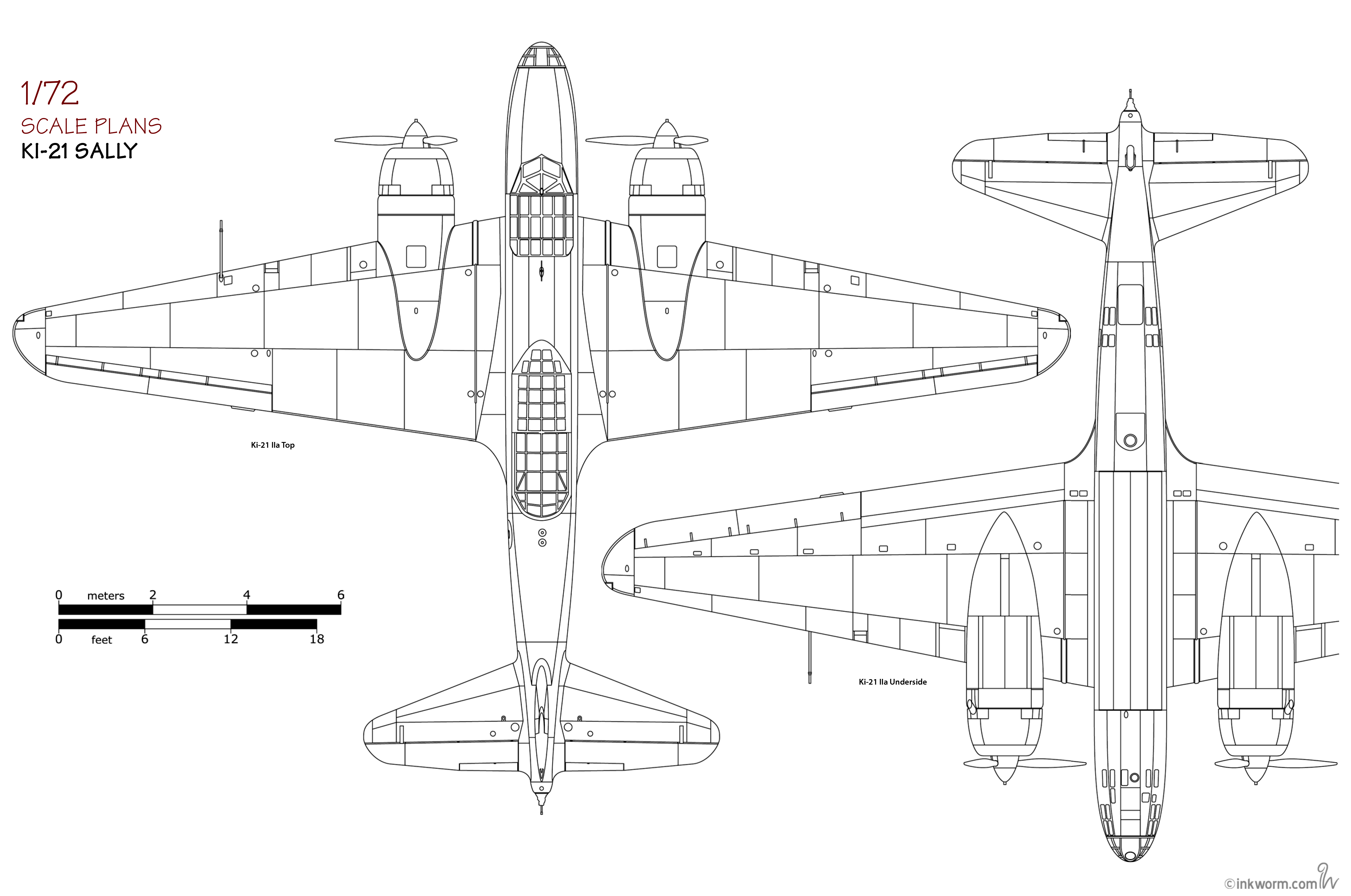 Mitsubishi Ki 21 Sally 3d drawing SAMI Mar 2015 0C
