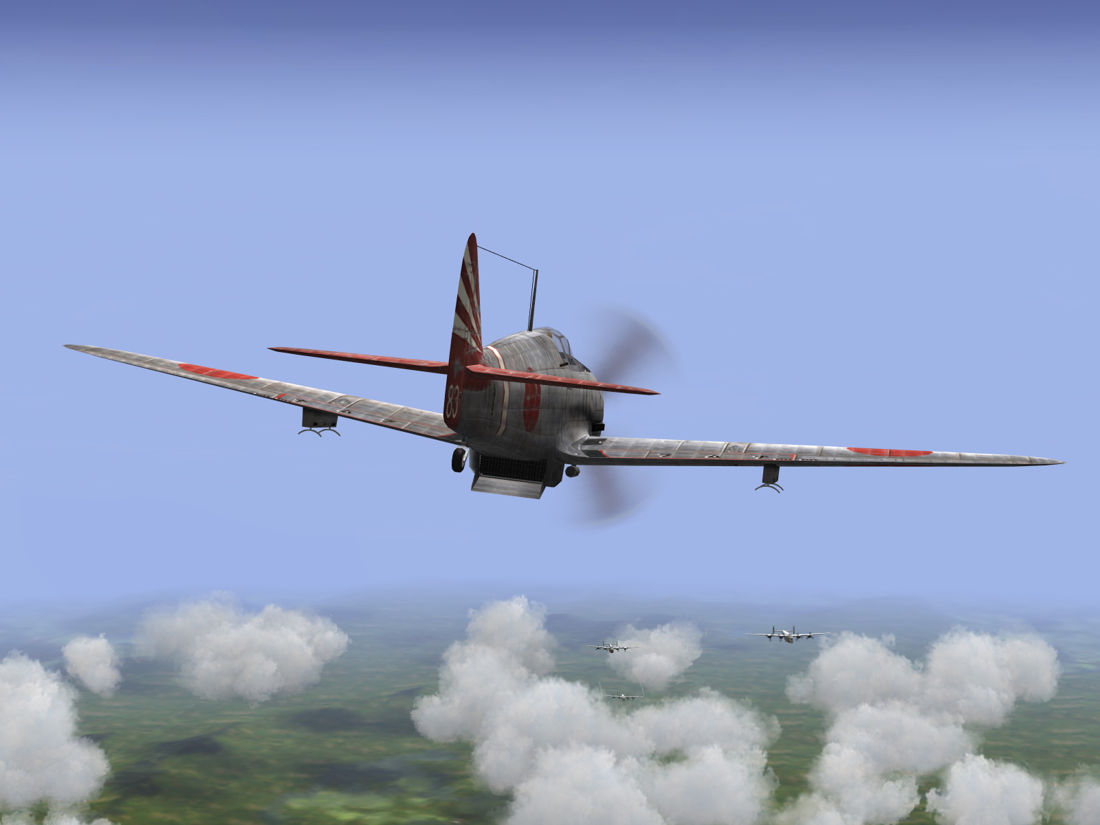 IL2 GB Ki 61 I Hei 18 Sentai 6 Shinten attacking 5AF B 24 Liberators V02
