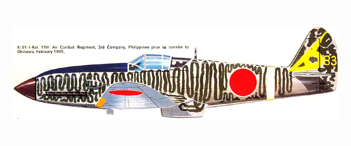 Artwork Tony Ki 61 I Kai 19 Sentai 3 Chutai Y83 Philippines and Okinawa 1945 0A
