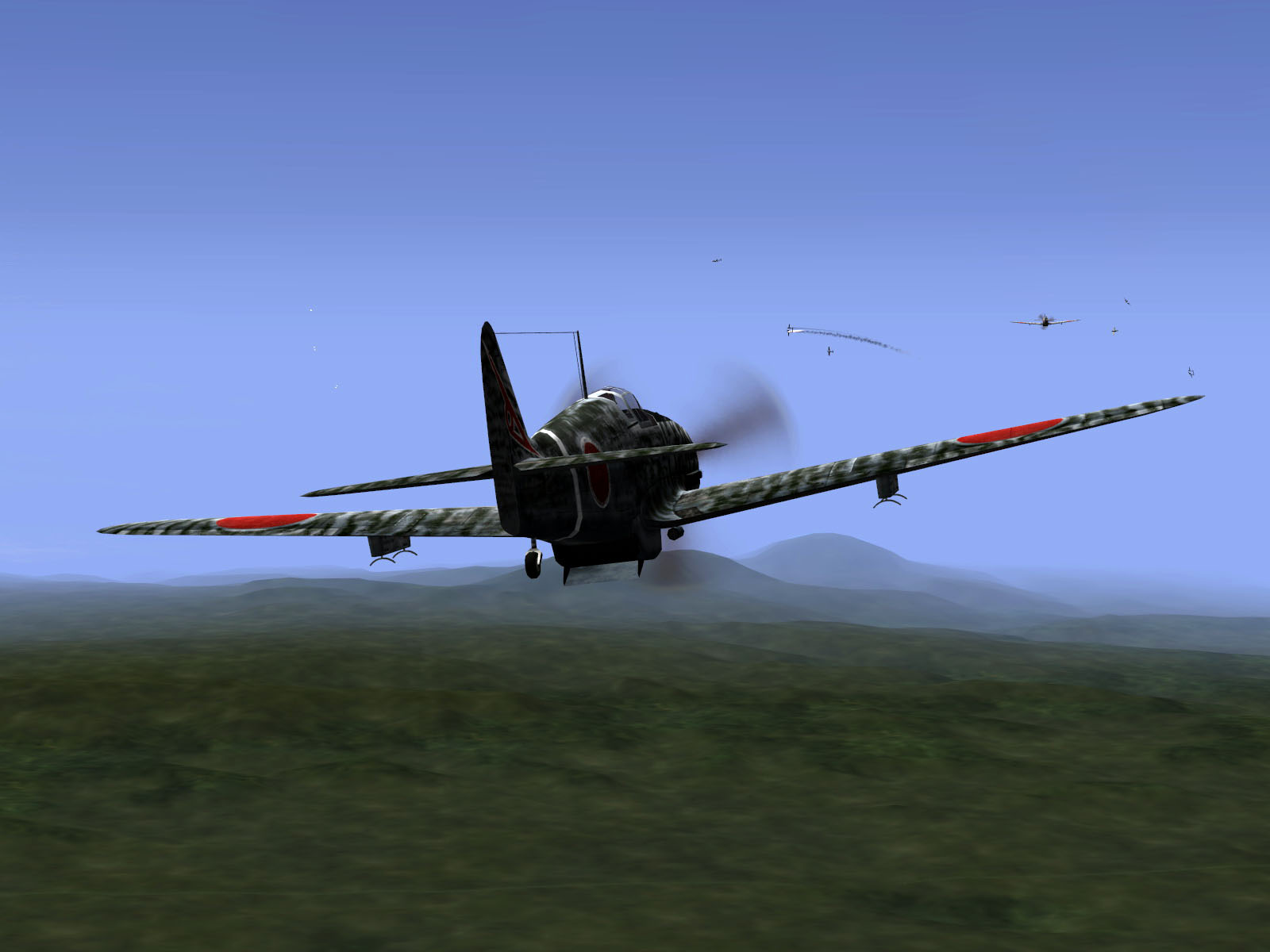 IL2 RO Ki 61 19 Sentai flying into a dogfight with 5AF P 38 Lightnings 1944 V05