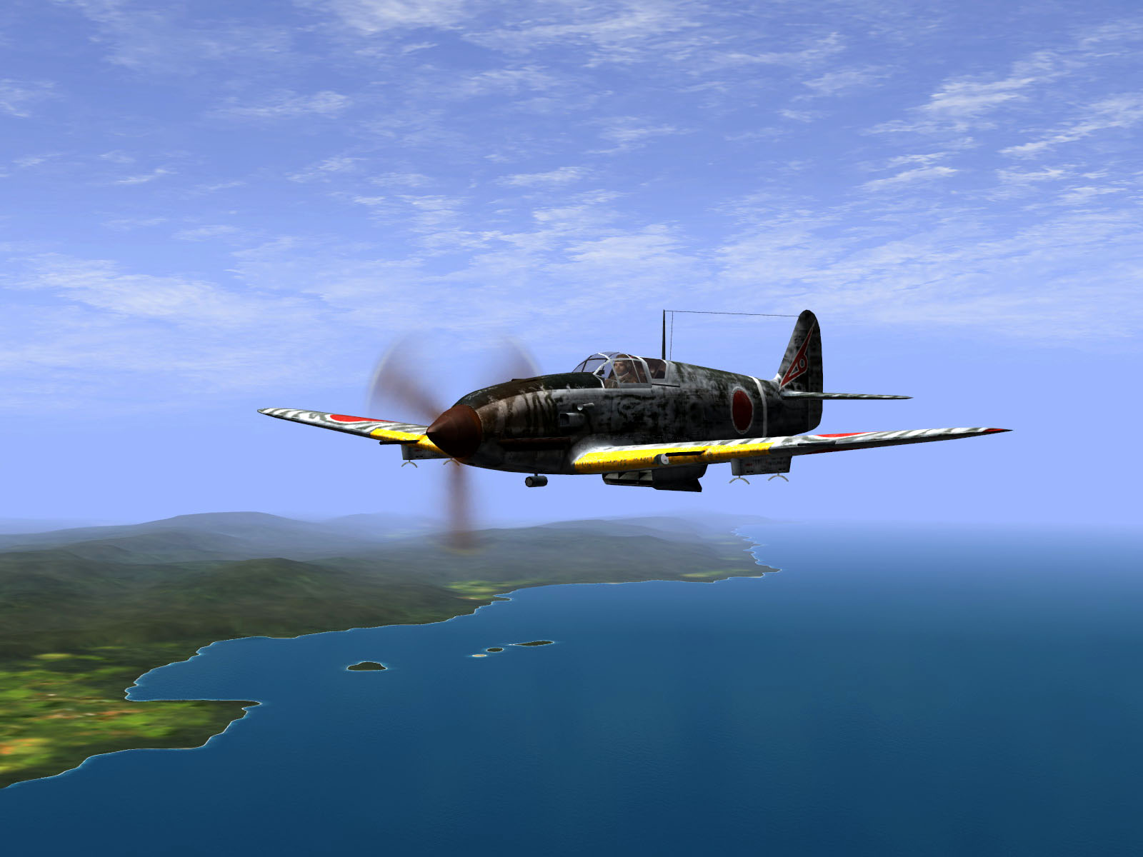 IL2 RO Ki 61 19 Sentai flying over the beautiful Philippine Islands 1944 V02
