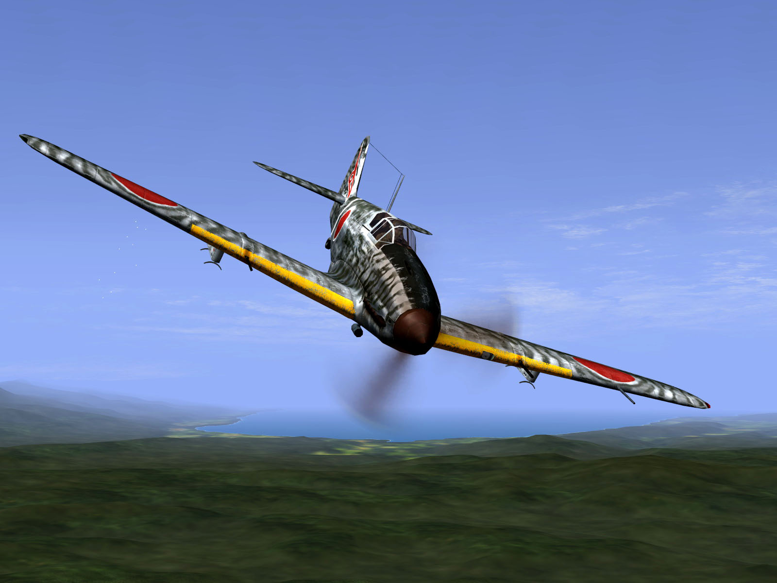 IL2 RO Ki 61 19 Sentai headon profile view V01