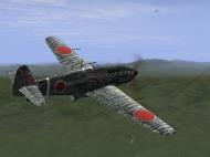 Asisbiz IL2 RO Ki 61 19 Sentai a 5AF P 38 Lightning burns as it plunges earthwards 1944 V01