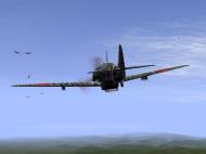 Asisbiz IL2 RO Ki 61 19 Sentai flying into a dogfight with 5AF P 38 Lightnings 1944 V03