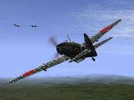 Asisbiz IL2 RO Ki 61 19 Sentai flying into a dogfight with 5AF P 38 Lightnings 1944 V04