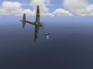 Asisbiz IL2 IF Ki 61 23 Chutai Yontan Okinawa dog fighting with USN Hellcats Apr 1945 V07