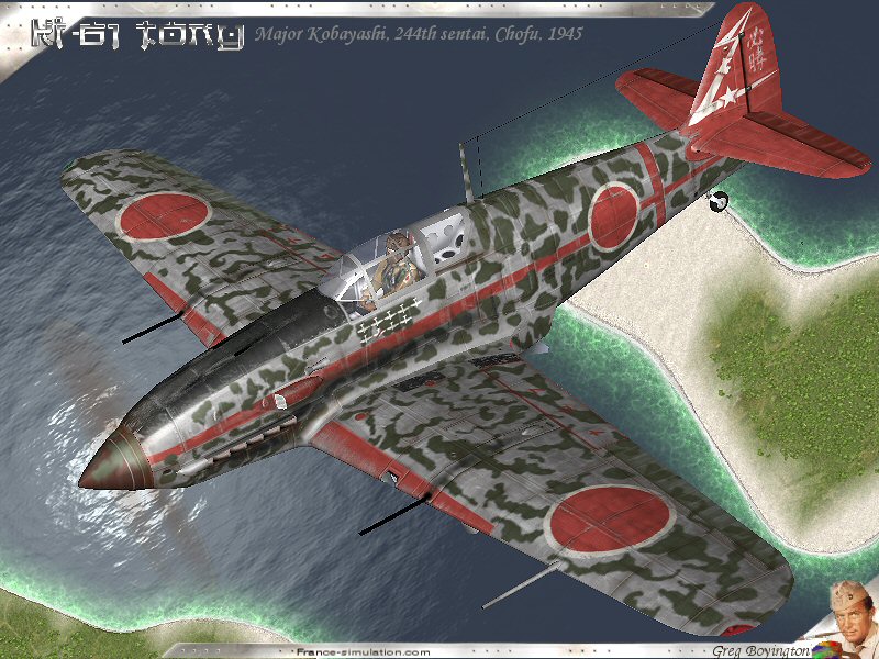 IL2 GB Ki 61 244 Sentai Blue 24 Tembico Kobayashi 9 Kills Japan 1945 V0A