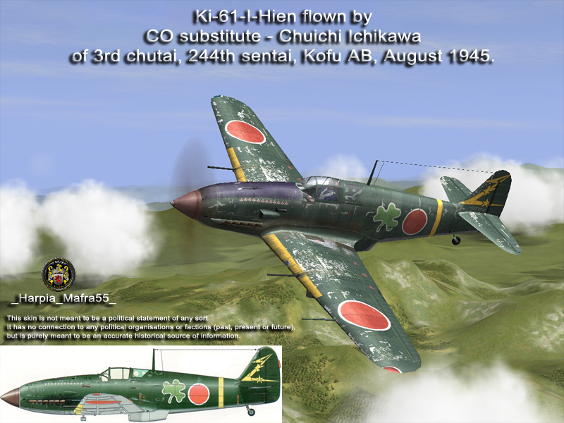 IL2 HM Ki 61 244 Sentai HQ 3 leaf Clover Chuichi Ichikawa Kofu AB Japan V0A