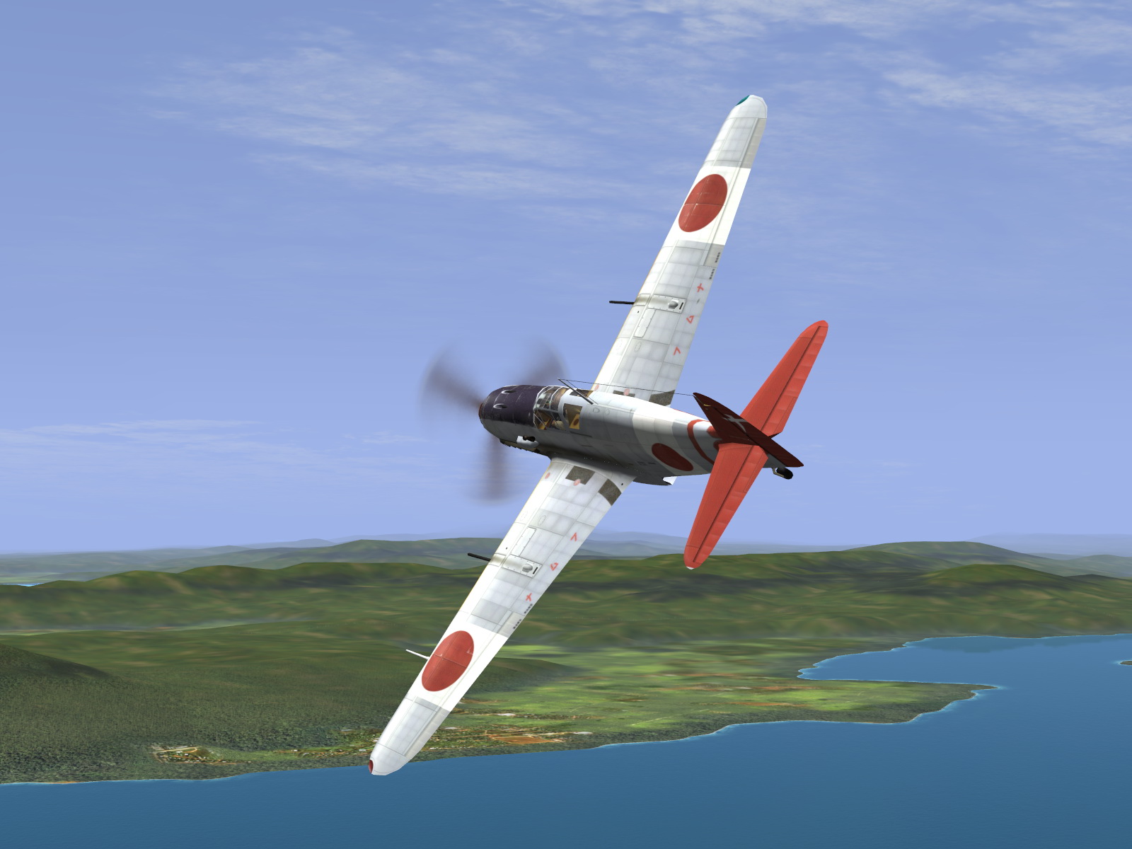 IL2 UF Ki 61 Hei 244 Sentai Y33 banking hard left V01