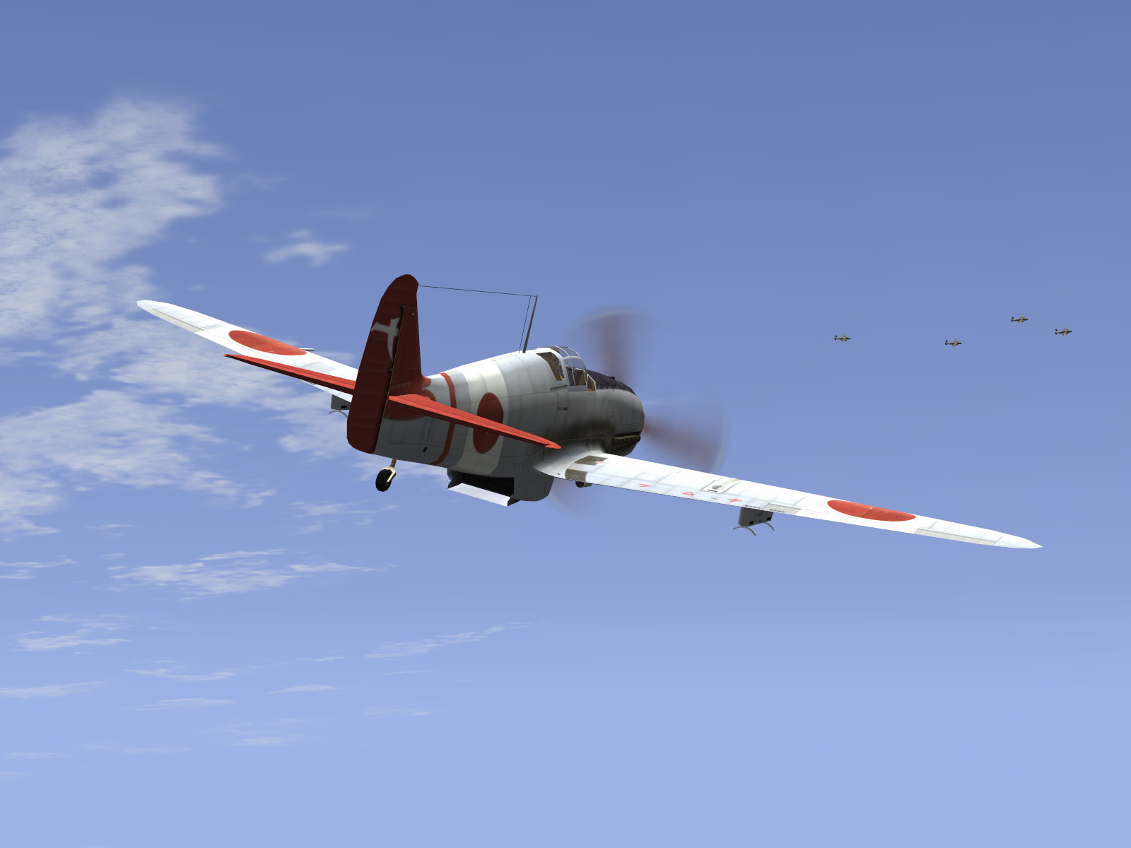 IL2 UF Ki 61 Hei 244 Sentai Y33 dog fighting with B 25 Mitchells V01