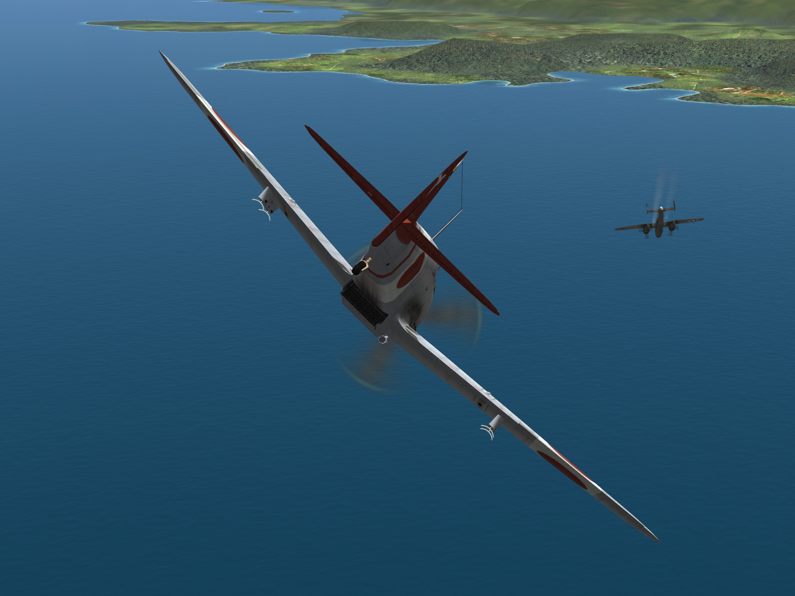 IL2 UF Ki 61 Hei 244 Sentai Y33 dog fighting with B 25 Mitchells V06