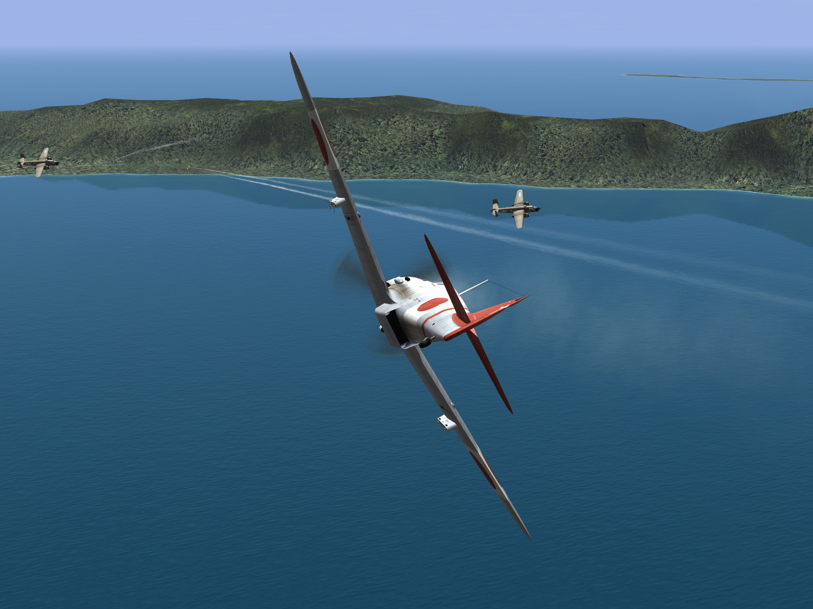 IL2 UF Ki 61 Hei 244 Sentai Y33 dog fighting with B 25 Mitchells V16