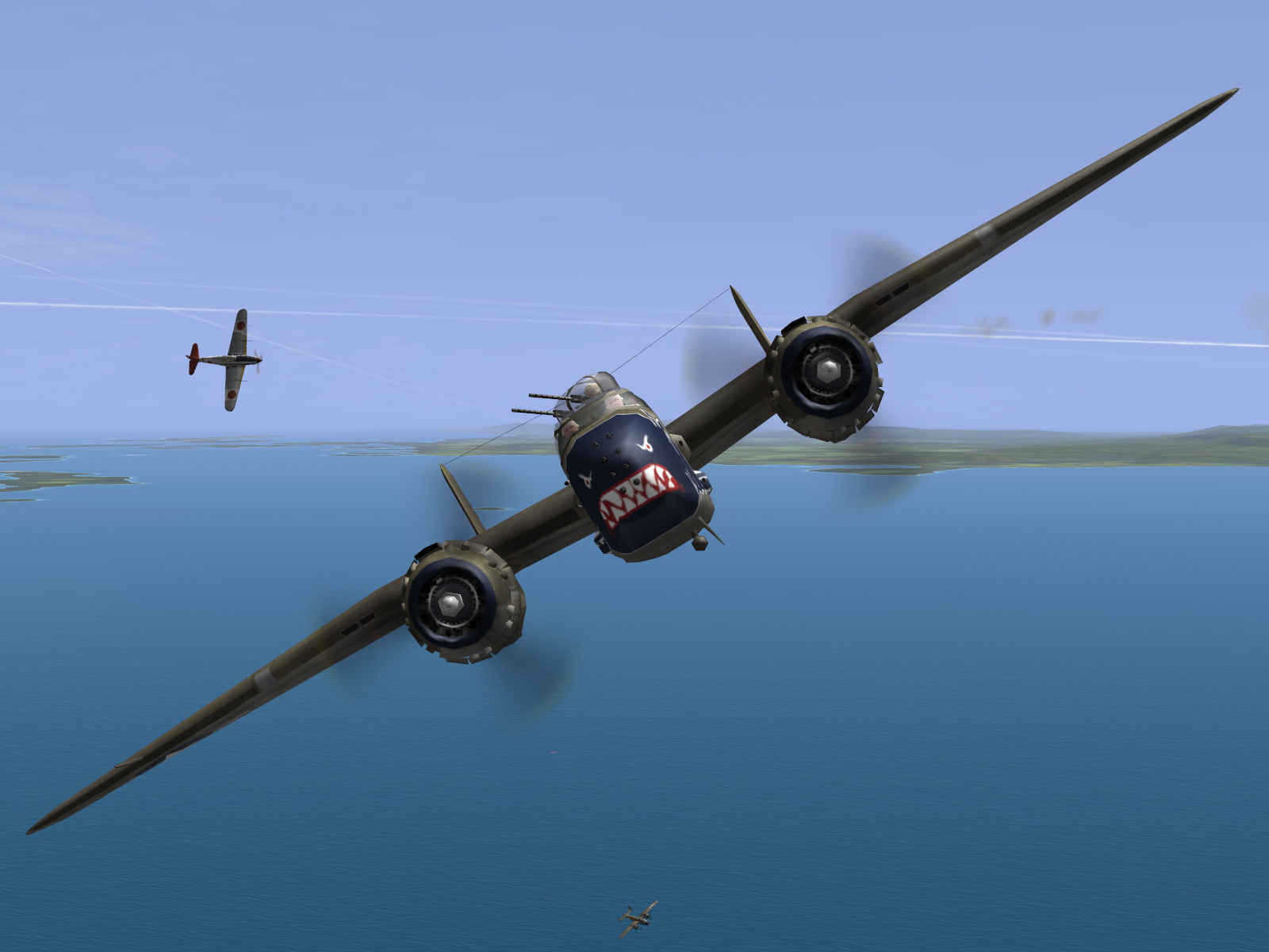 IL2 UF Ki 61 Hei 244 Sentai Y33 dog fighting with B 25 Mitchells V17