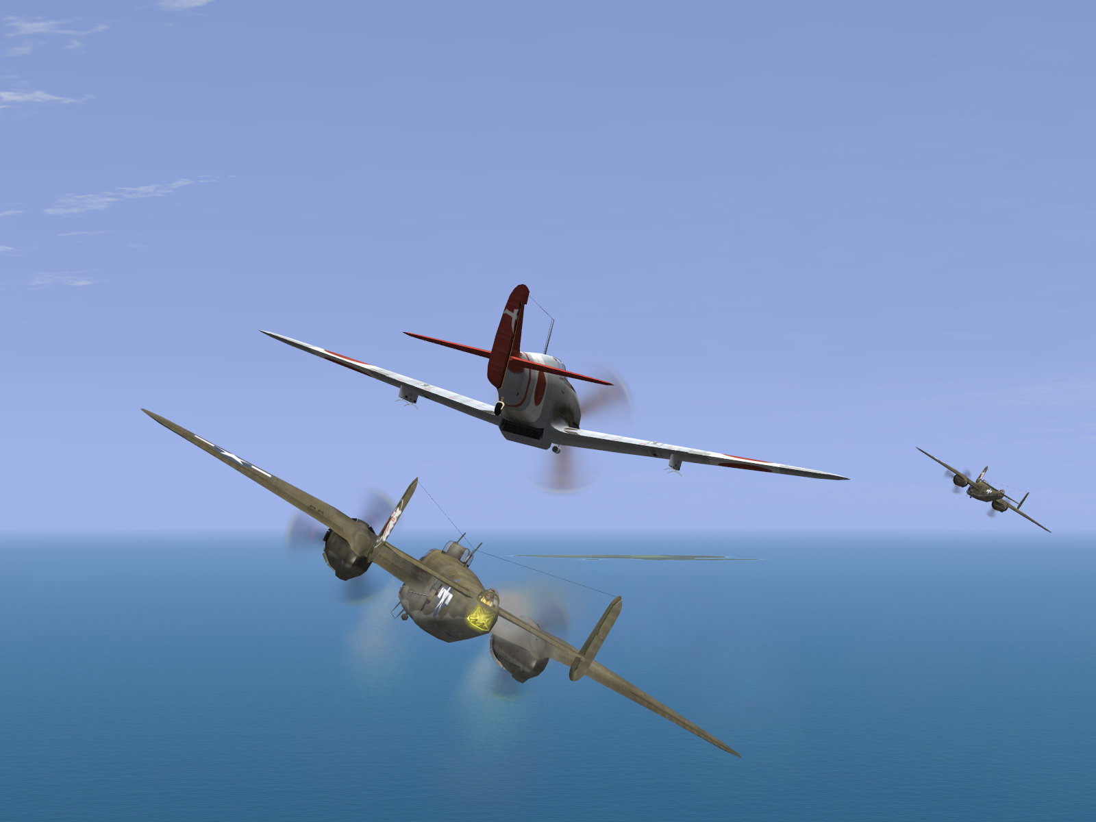 IL2 UF Ki 61 Hei 244 Sentai Y33 dog fighting with B 25 Mitchells V21