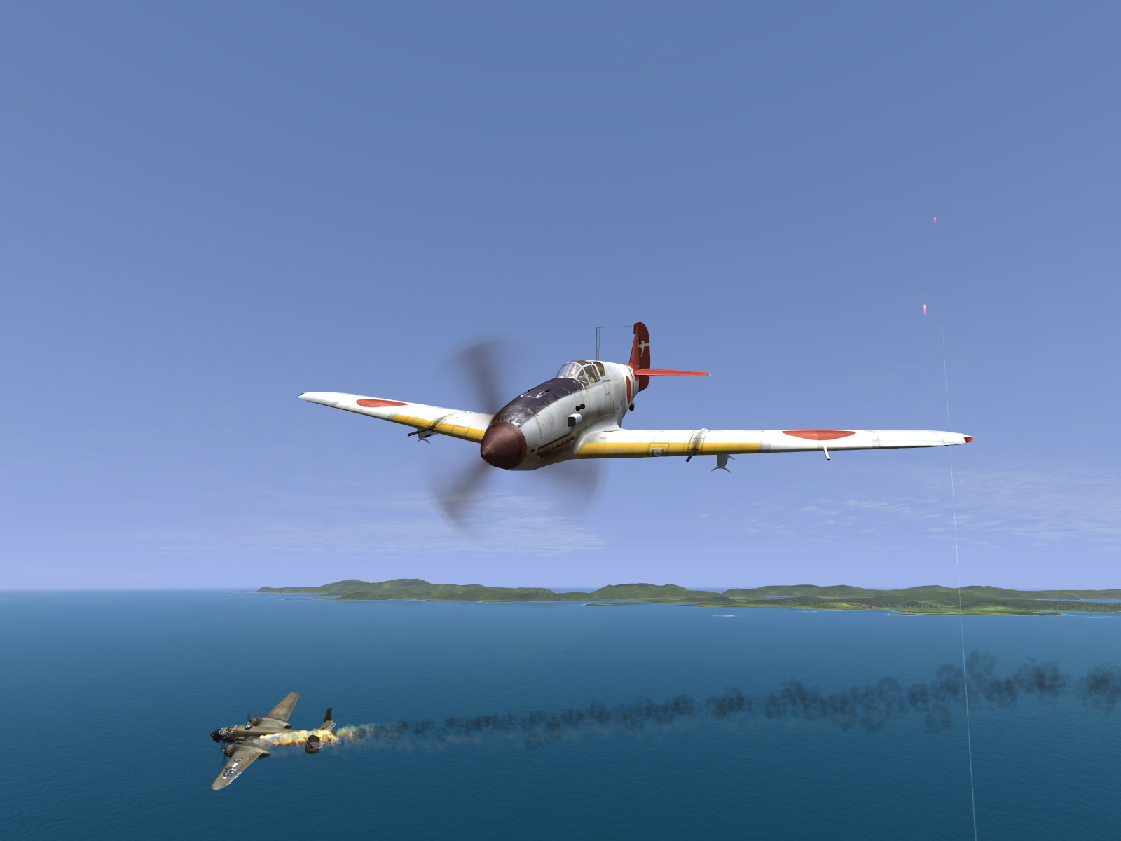 IL2 UF Ki 61 Hei 244 Sentai Y33 dog fighting with B 25 Mitchells V29