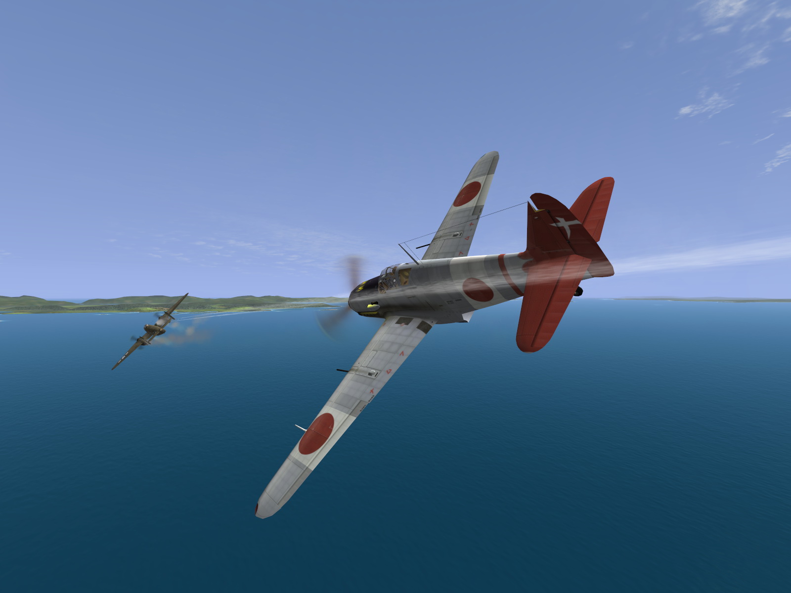 IL2 UF Ki 61 Hei 244 Sentai Y33 dog fighting with B 25 Mitchells V41