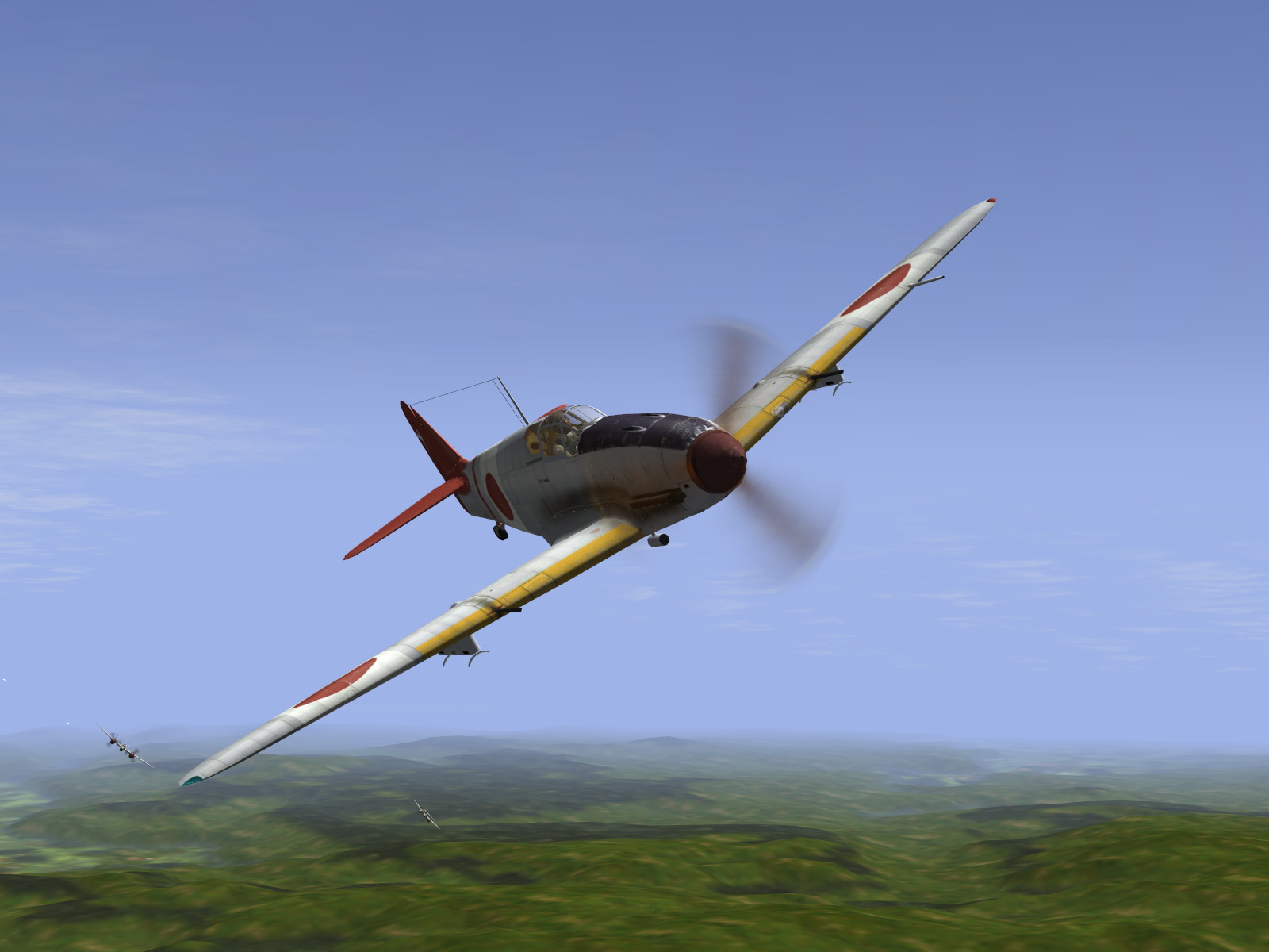 IL2 UF Ki 61 Hei 244 Sentai Y33 dog fighting with P 38 Lightnings V01
