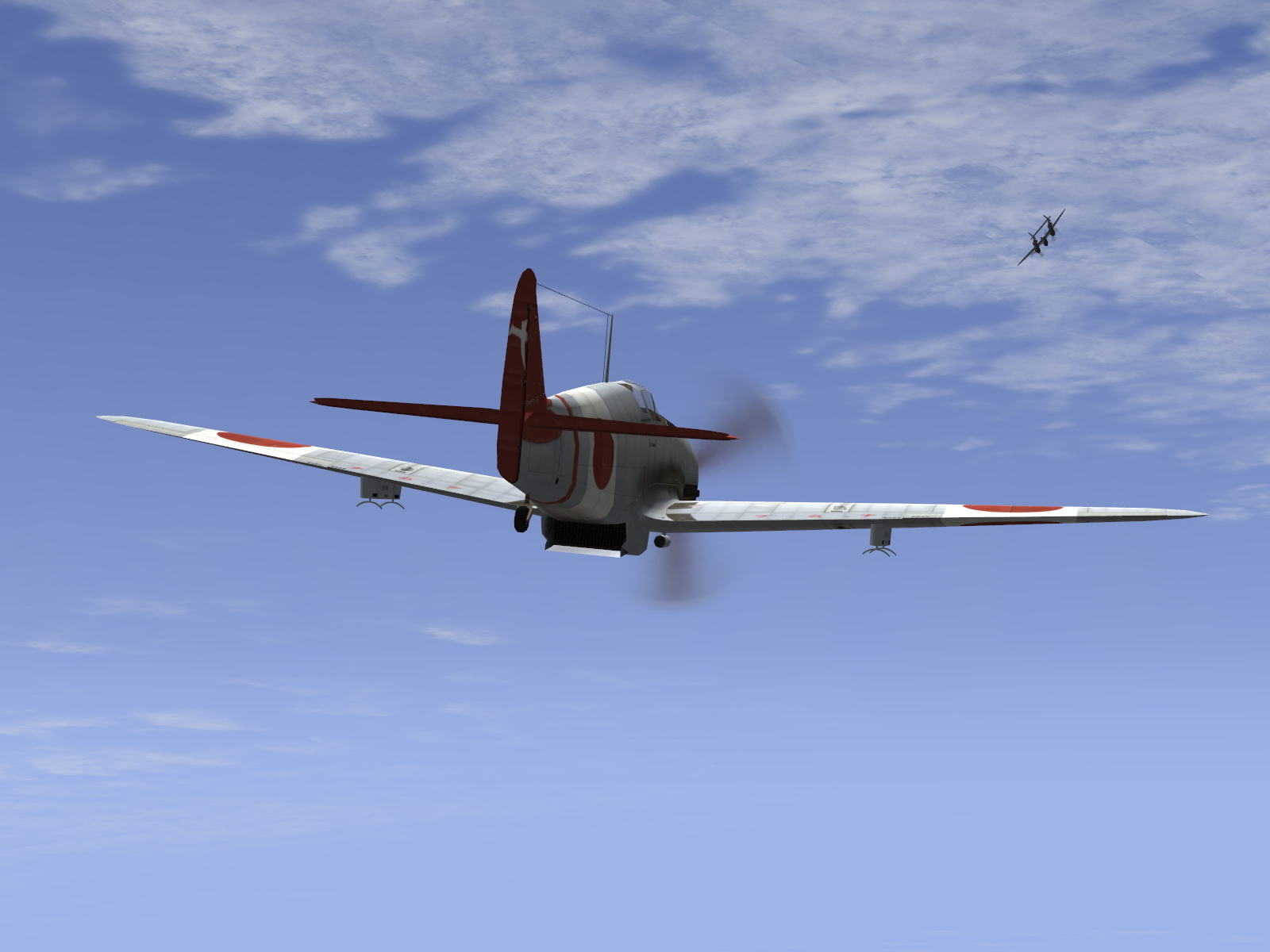 IL2 UF Ki 61 Hei 244 Sentai Y33 dog fighting with P 38 Lightnings V07