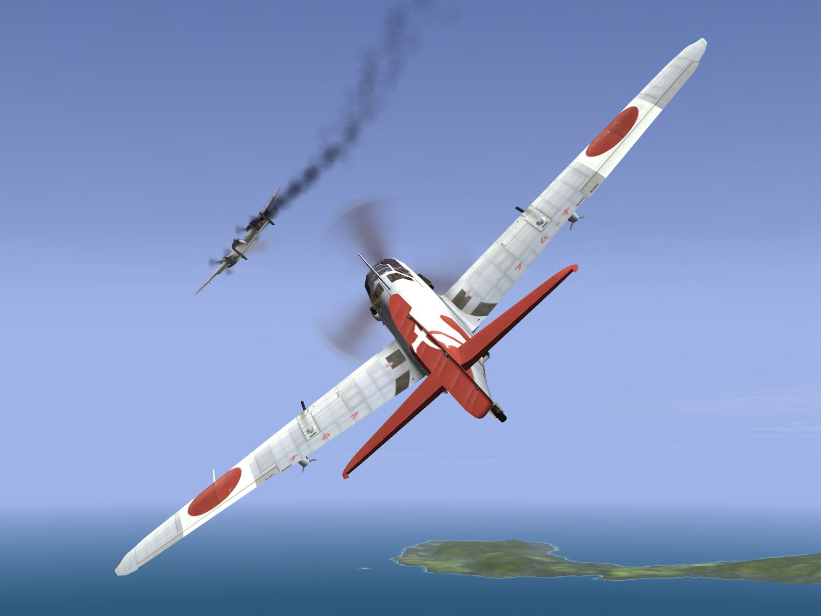 IL2 UF Ki 61 Hei 244 Sentai Y33 shoting down a 5AF P 38 Lightning V04
