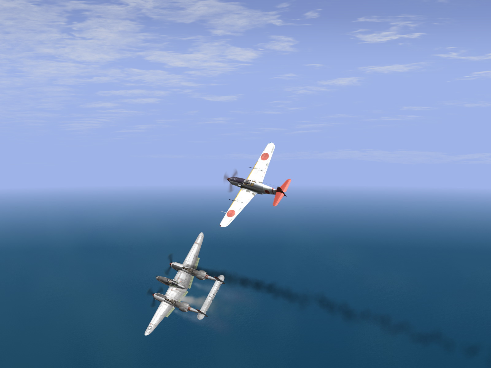 IL2 UF Ki 61 Hei 244 Sentai Y33 shoting down a 5AF P 38 Lightning V05