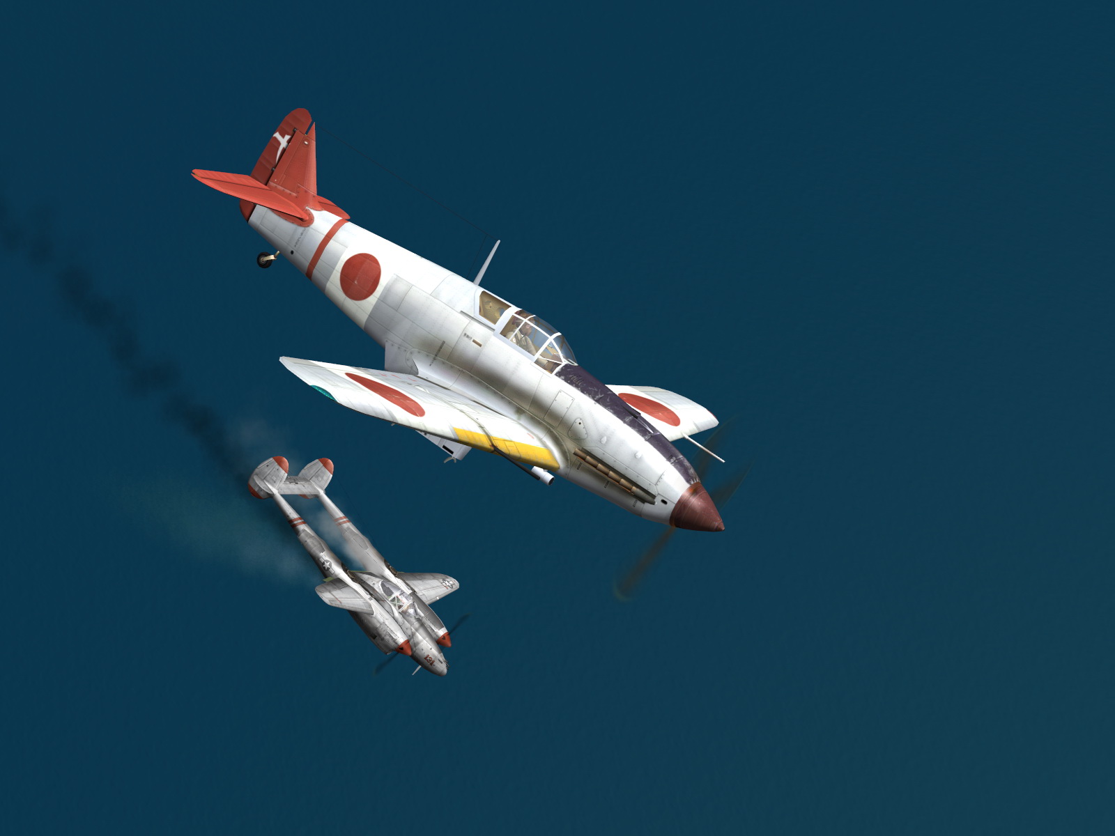IL2 UF Ki 61 Hei 244 Sentai Y33 shoting down a 5AF P 38 Lightning V06