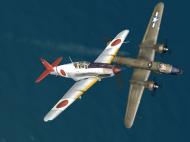 Asisbiz IL2 UF Ki 61 Hei 244 Sentai Y33 dog fighting with B 25 Mitchells V09
