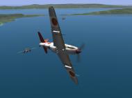 Asisbiz IL2 UF Ki 61 Hei 244 Sentai Y33 dog fighting with B 25 Mitchells V11